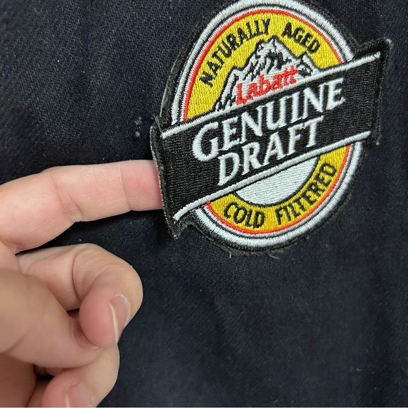 Vintage Miller Genuine Draft Jacket Men's Size Medium Black with Suede Accents - Picture 4 of 12